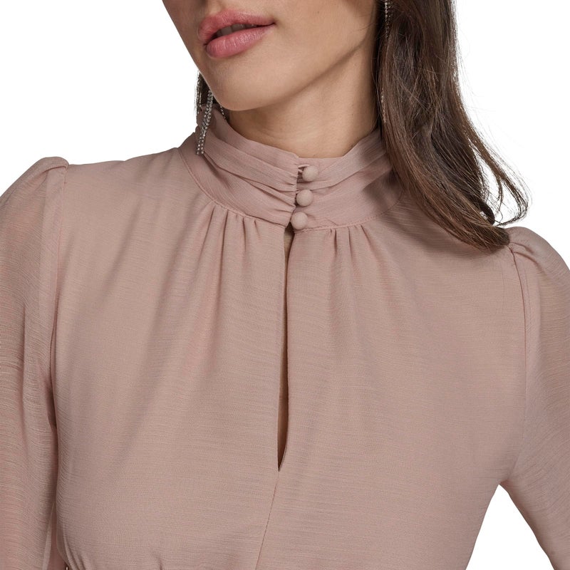 BCBG Women's Long Sleeve Mock Neck, Pumice Multi,10 - Image 2