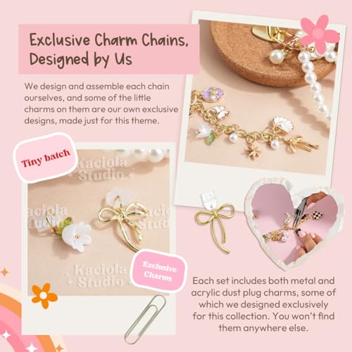 KACIOLA STUDIO 8PCS Inserts Cardstock Set for E-Reader, 6 Type C Charms and 2 Chains with 50PCS Stickers for Clear Case, 6.9"x4.8" Insert for Paper White11th/12th, Gifts for Booklovers (Butterfly) - Image 4
