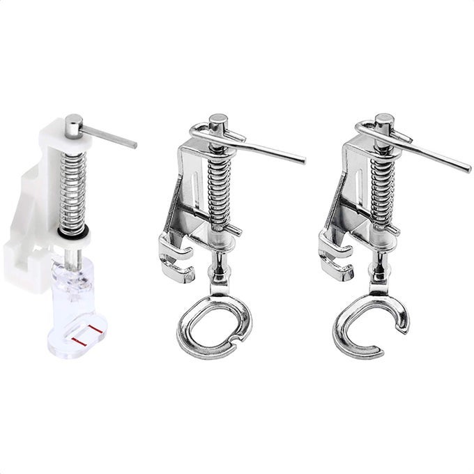 3 PCS LARGE METAL DARNINGFREE MOTION SEWING MACHINE PRESSER FOOT FOR ALL LOW SHANK BROTHER SINGER JANOME BABYLOCK AND MORE SEWING MACHINES INCLUDE CLOSE TOE OPEN TOE AND QUILTING FOOT
