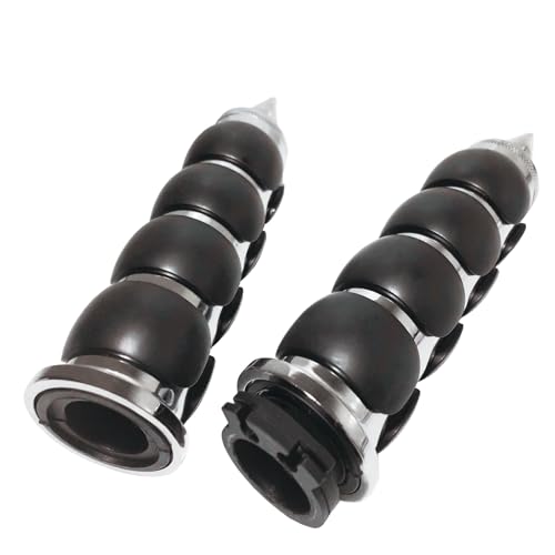 MOTLTECH Motorcycle Hand Grips 7/8" Universal Spike Non-Slip Handlebar Grips Chrome Black Rubber Fit for Most Motorcycles Cruisers Motor Bikes Choppers - Image 2
