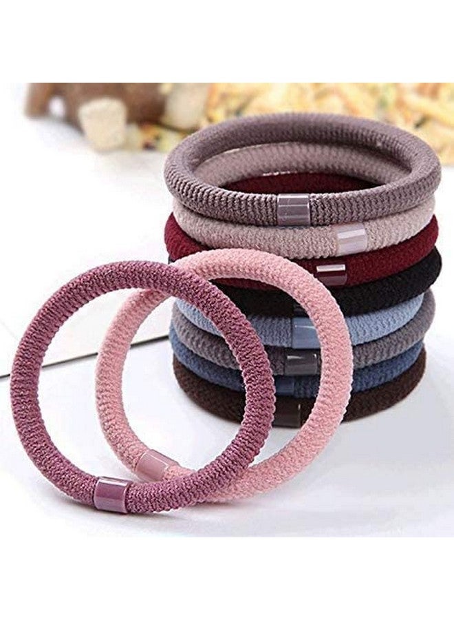 Rlanos 10pcs Hair Ties,High Elastic Hair Rubber Bands Ponytail Holders for Thick Curly Hair,No Metal No Damage Colored/Clear Elastic Hair Rubber, New Types Hair Tie for Women, Girls,Man - Image 5