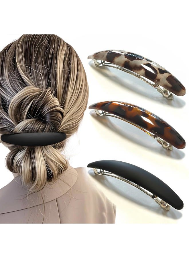 Markuii Large Hair Barrette for Women 4 Inch No Slip Not Easy to Break French Hair Clips for Thick to Thin Hair, 3 Pack - Image 1