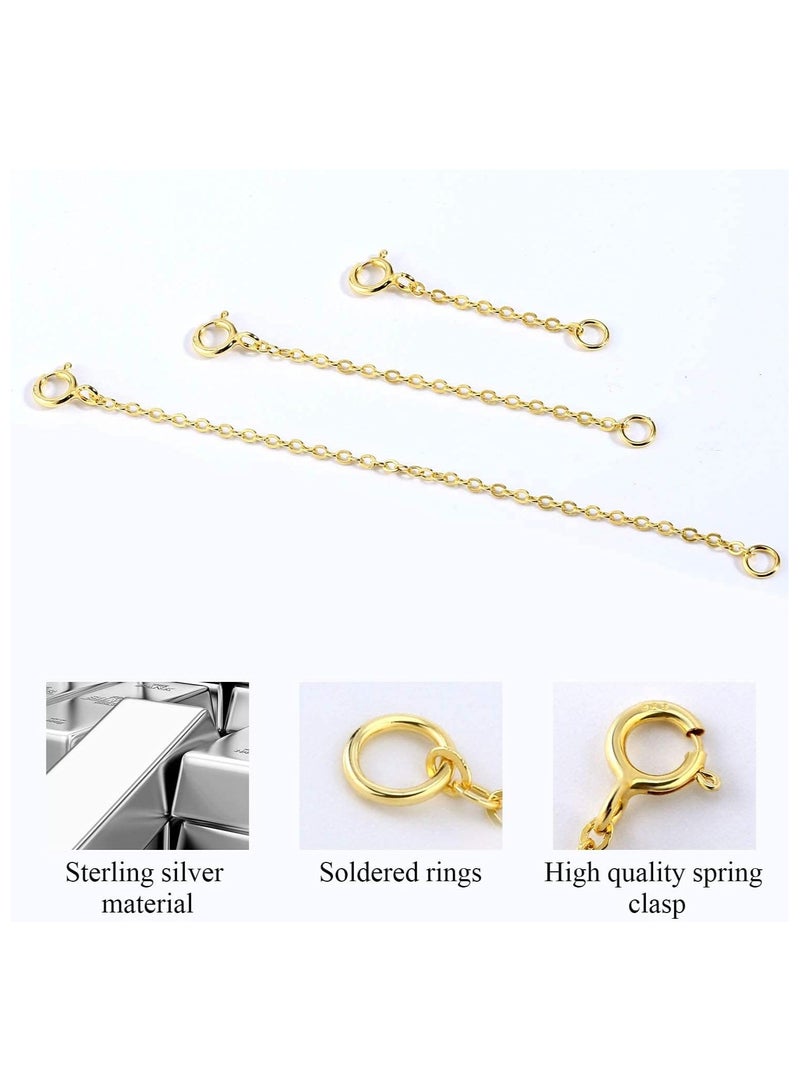 Alwan Silver (Gold Plated) 3 Different Size Necklace Extenders - Image 5