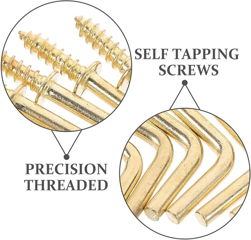 L براغي خطافية 200 قطعة خطافات ذهبية ذاتية التنصيب لحائط الحجم 3 30X1 20X0 50 سم - Image 3