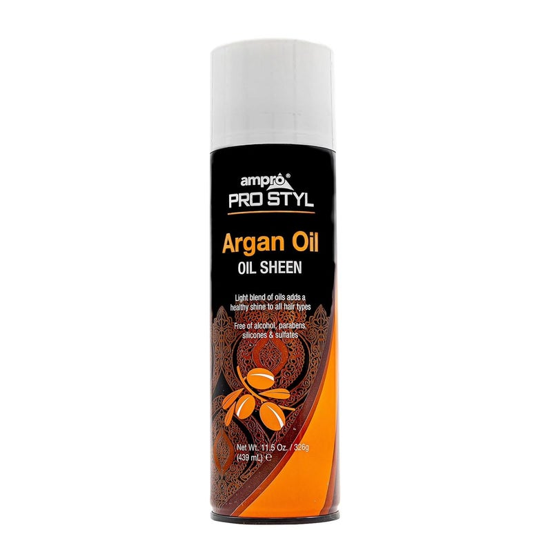AmPro Pro Styl Oil Sheen  Formulated with Honey Extract Argan and Safflower Oil  Gives All Hair Types Healthy Looking Gloss and Balance  Leaves Tresses Smooth and Conditioned All Day  115 oz