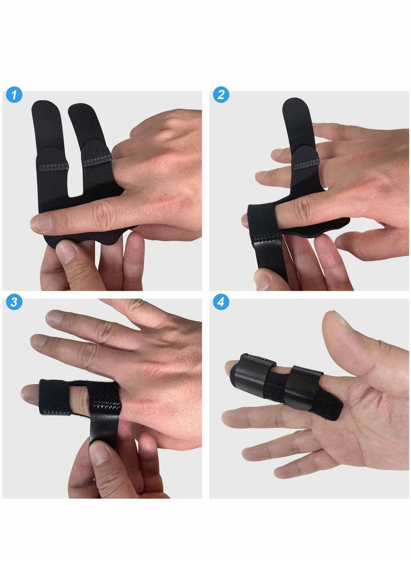 KASTWAVE - 4 Pcs Trigger Finger Splints, Adjustable Trigger Finger Splint Brace, Finger Knuckle Immobilization, Protector, Straightening, Arthritis Relief, Pain Relief - Image 1