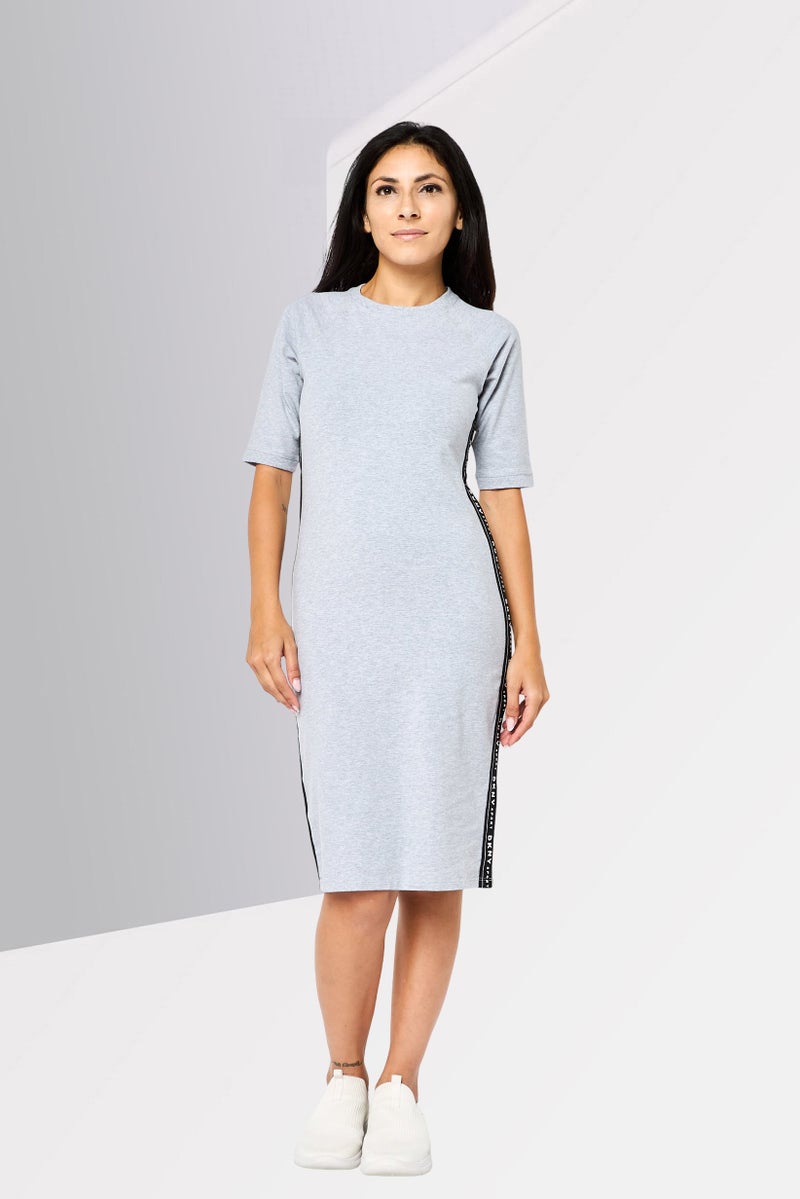 DKNY Women Sportswear Fit Short Sleeves Outdoor Dress, Light Grey - Image 2