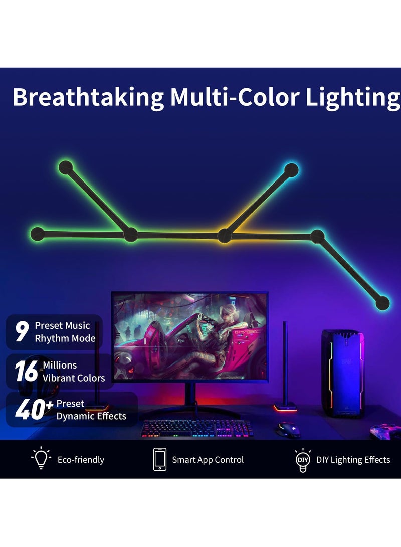 سيوسي أضواء حائط ذكية مزودة بشرائط LED RGB واي فاي بـ 16 مليون لون، قابلة للتعتيم ومتزامنة مع الموسيقى، مثالية للألعاب والحفلات والبث، متوافقة مع أليكسا وجوجل أسيستانت  - Image 3