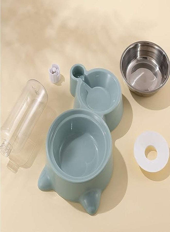 Hovico 2 in 1 Bowl Water and Food Cat Feeder with Detachable Stainless Steel Bowl and Automatic Water Dispenser Bottle for Small Pets (Multi-Colour Set of 1) - Image 4