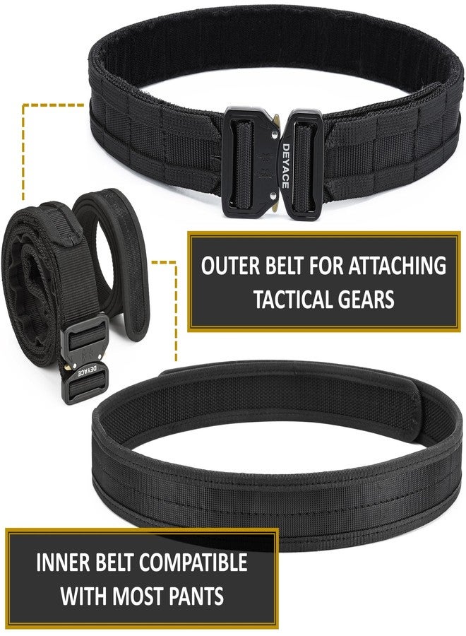 DEYACE Quick Release Battle Belt, 1.75'' Tactical MOLLE Heavy Duty and 1.5'' EDC Inner Belt for Law Enforcement, Shooter - Image 2