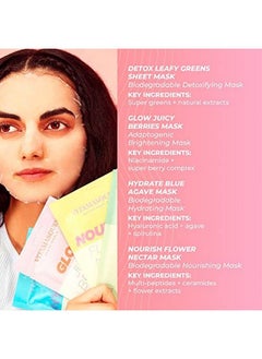 Vitamasques Vegan Face Sheet Masks Kit 8Pack Collection Of Triplelayer Sheet Facial Masks Made With Premium And Natural Ingredients To Boost Your Skincare Routine After Cleansing And Toning  - Image 4