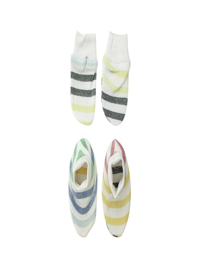 KIDDOLANE Baby Mitten & Booties Set | Soft Cotton Gloves & Socks for Newborn Essentials | Unisex Multi-Color GW Prints | 2 Pairs | 0-3 Months - Image 2