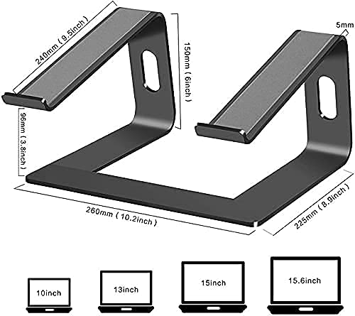Gadget Wagon 10 13 14 15.6" Laptop Stand, Ergonomic Aluminum Laptop, Detachable,Riser Notebook Holder - Image 4
