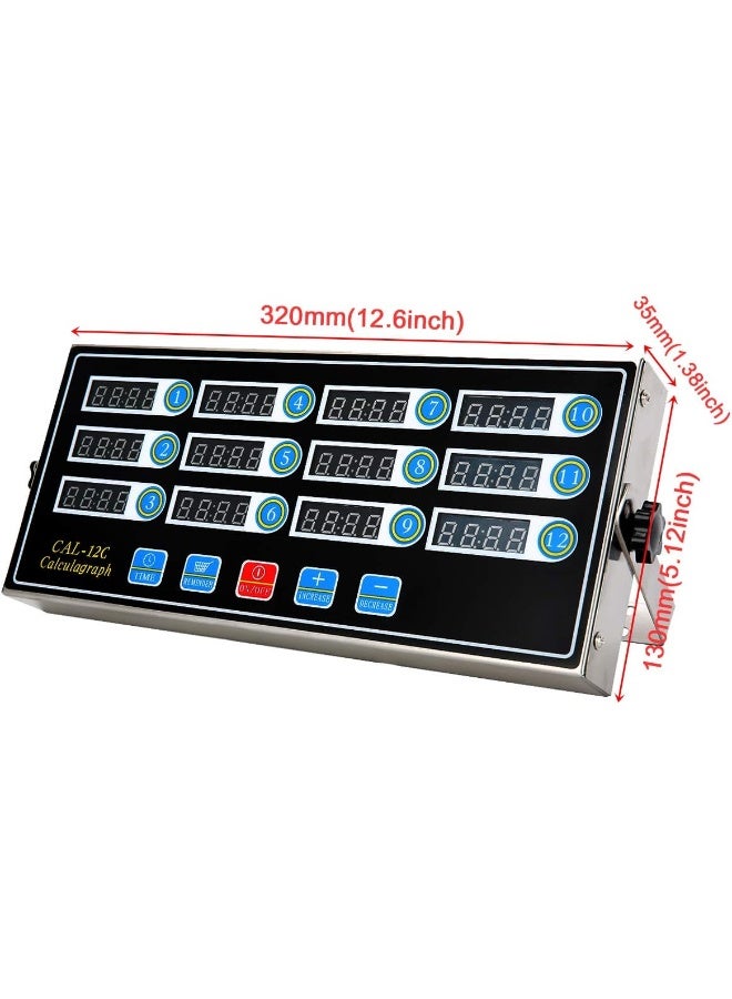 BIZOEPRO 12 Channel Digital Kitchen Timer Cooking Timer Reminder Commercial Burger Bakery Restaurant Clock Loud Alarm Stainless Steel LED Display Calculagraph Timer  - Image 4
