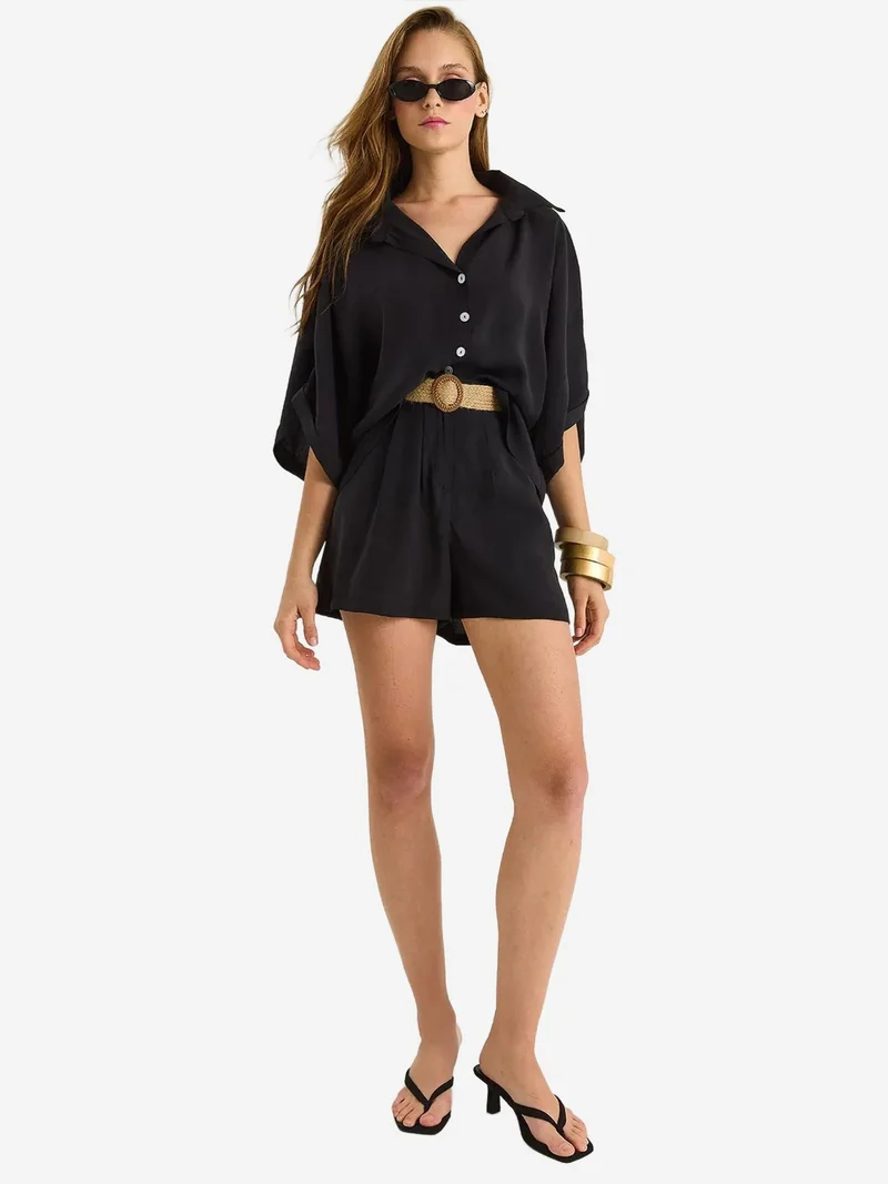 LUCCI High Waist Buttoned Two-Piece Coord Set