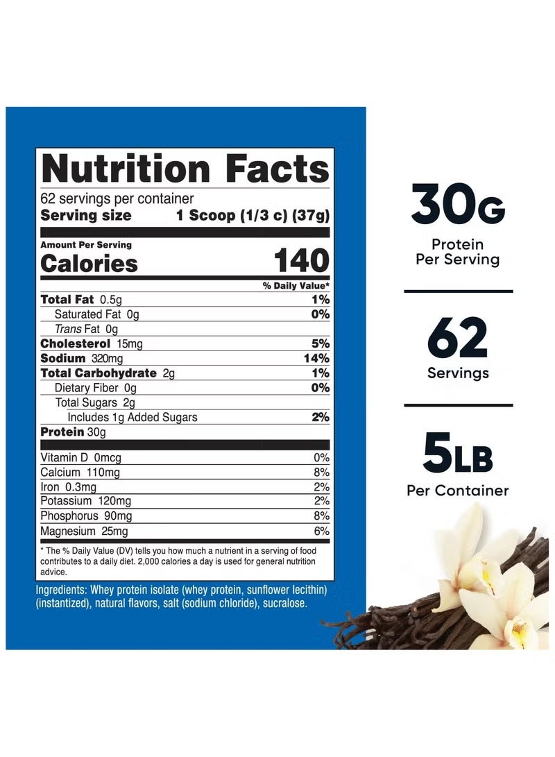 نوتريكوست، بروتين مصل اللبن المعزول، بنكهة الفانيليا، 5 أرطال (2268 غرام) - Image 5