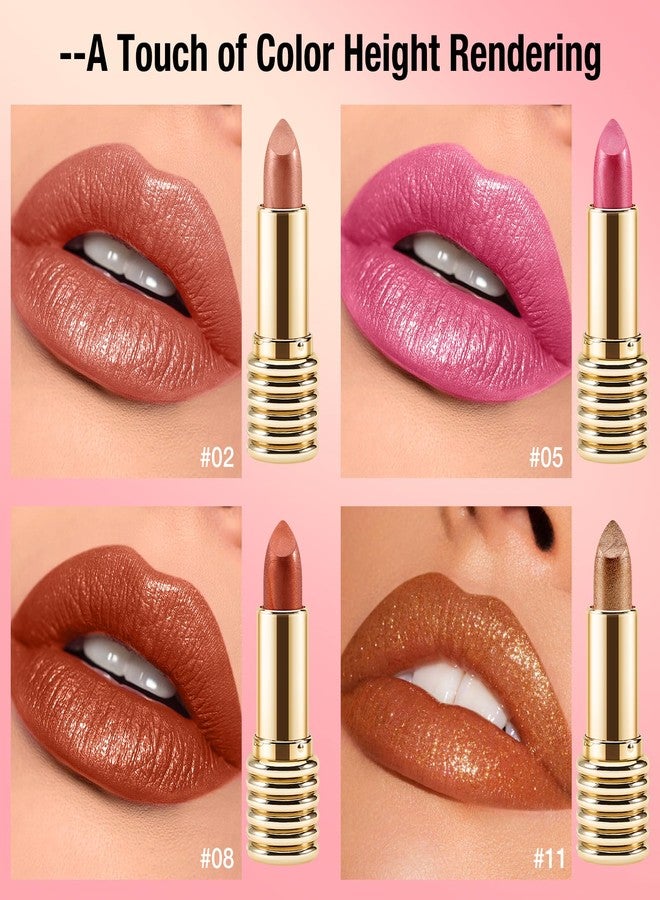Boobeen Glitter Lipstick for Women Metallic Lip Stick Sparkling Shine Lip Makeup, Bold Smooth Lip Color High Pigment Long Lasting, Creamy Lipstick Full Coverage - Image 4