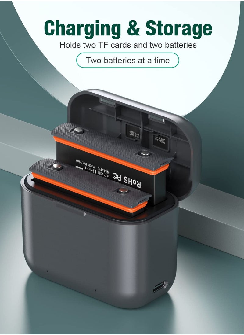 SYOSI - 2 Packs Replacement for Insta 360 x3 Battery 1800mAh and Dual Slot USB Fast Charger Hub Compatible with Insta360 X3 Action Camera High Capacity Electric Core (Fully Compatible with Original) - Image 1
