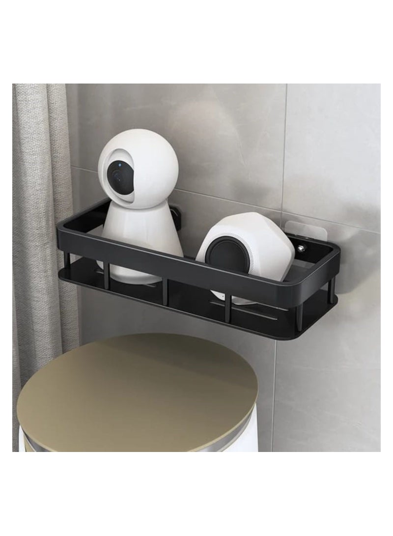 EnvoMart Pack of 2 Shower Caddy Organizer - Carbon Steel Shower Shelf with Hooks - Adhesive Bathroom Shelves for Storage and Organization - Black Shower Organizer - No Drilling Required  - Image 4