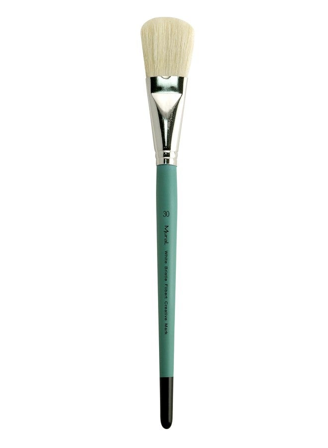 Creative Mark Art Supplies Large Mural Natural Hog Bristle Paint Brush - Filbert #30 - Artist Supplies for Acrylics, Watercolors, and Oils - Durable, Resilient, Seamless Ferrules - Image 1