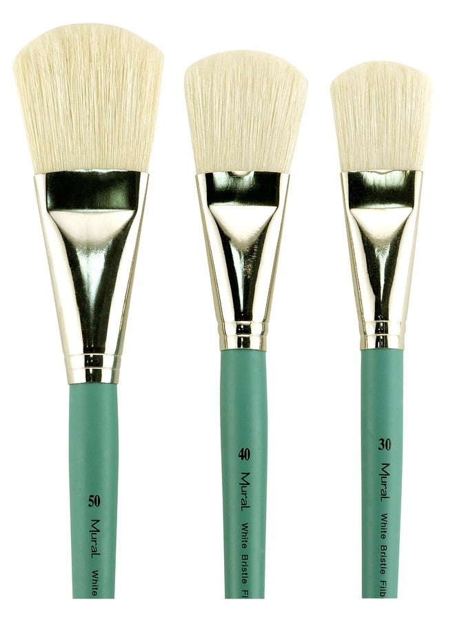 Creative Mark Art Supplies Large Mural Natural Hog Bristle Paint Brush - Filbert #30 - Artist Supplies for Acrylics, Watercolors, and Oils - Durable, Resilient, Seamless Ferrules - Image 3