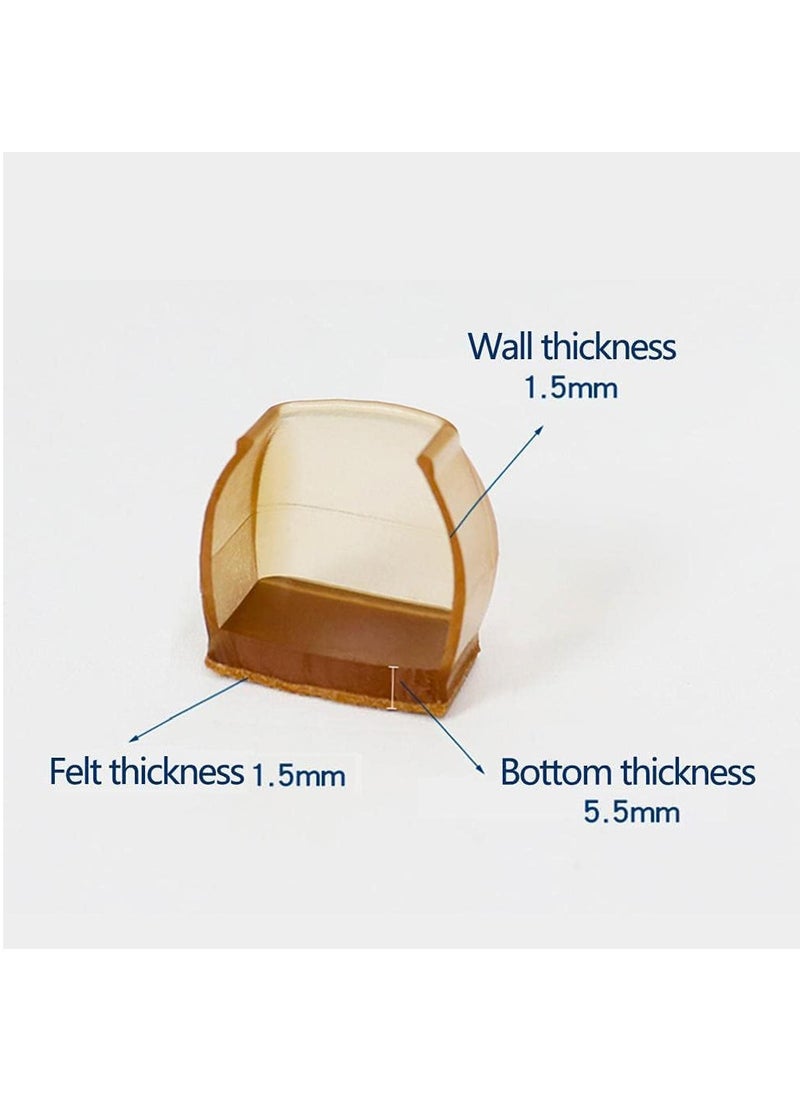 MileMelo - 16 Pcs Chair Leg Floor Protectors for Hardwood Floors Round Silicone Covers to Protect Wood Tile Floors Felt Pads Furniture Leg Caps Non-Slip Reduce Noise - Image 1