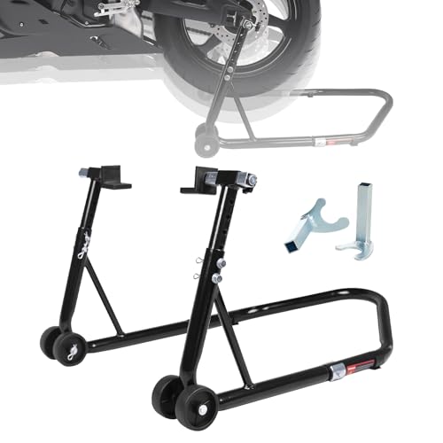 Donext Motorcycle Stand 850LB Adjustable Sport Bike Rear Wheel Lift Swingarm Paddock Stands Black, 5 Adjustable Heights, U+L - Image 1