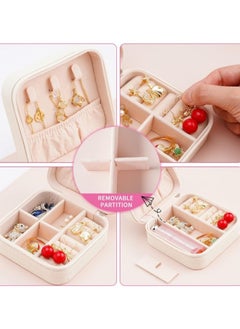 Generic Small Leather Jewelry Box Easy Carry Jewelry Ring Organizer Gift Box for Girls Women - Jewelry Case Box Makeup Cosmetic Organizer for Women - Holder for Necklaces Earrings Bracelets Rings Accessories Organizer, Jewelry Box for Earrings Bracelets Rings Necklaces Storage Jewelry Box Organizer Jewelry Box Case for Accessories Makeup, Accessories Organizer Gold Silver Accessories Organizer - Small Travel Jewelry Box PU Leather Bag Organizer Portable Display for Women for Necklaces Earrings Rings Accessories  - Image 4