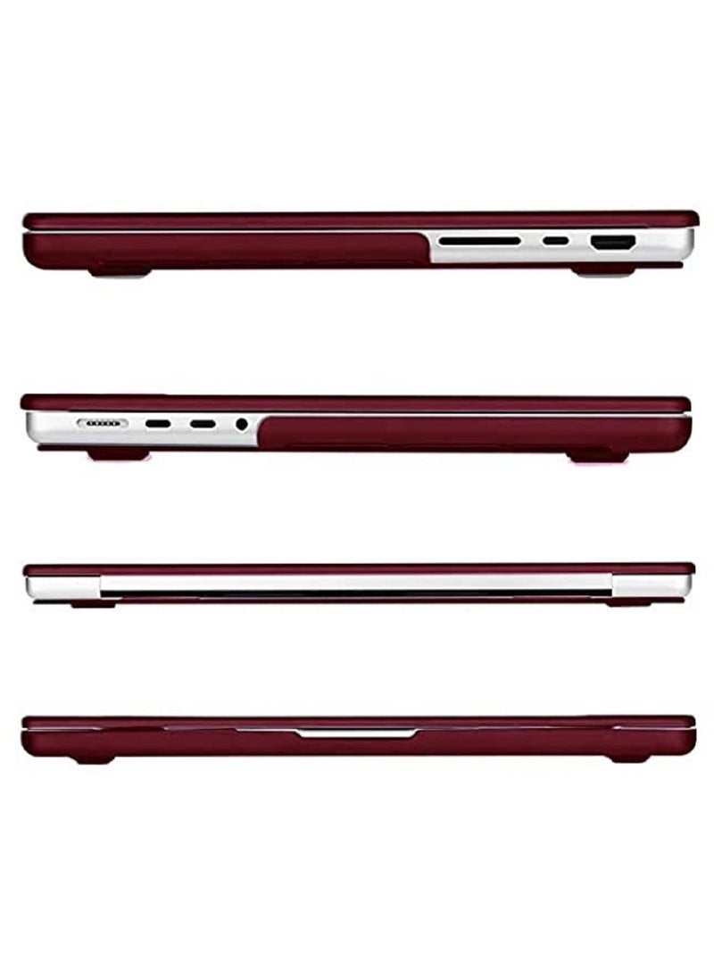 Generic - Plastic Hard Shell Case Cover Compatible with MacBook Pro 14-Inch M4/M3/M2/M1 Pro/Max Chip with Touch ID, Model A3112/A3185/A3401/A2992/A2918/A2779/A2442 Release 2024/2023/2022/2021, Wine Red - Image 1