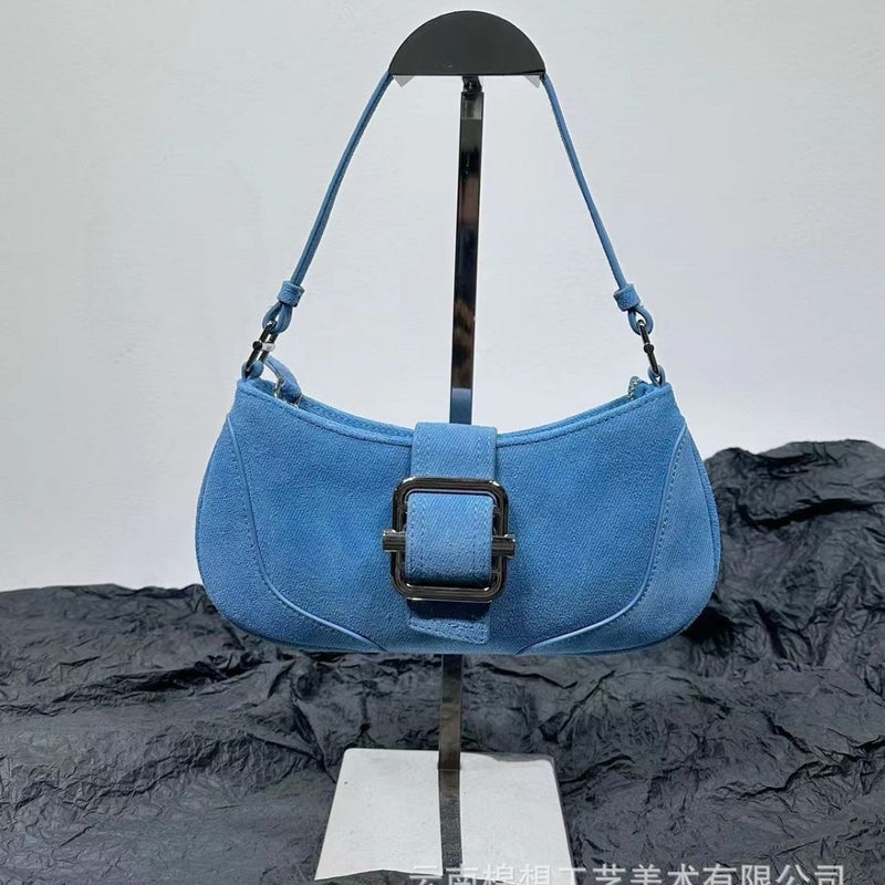 Women'S Bag Style Niche Textured Baguette Bag Retro Underarm Bag Versatile Ins Shoulder Bag Patchwork Trendy - Image 4