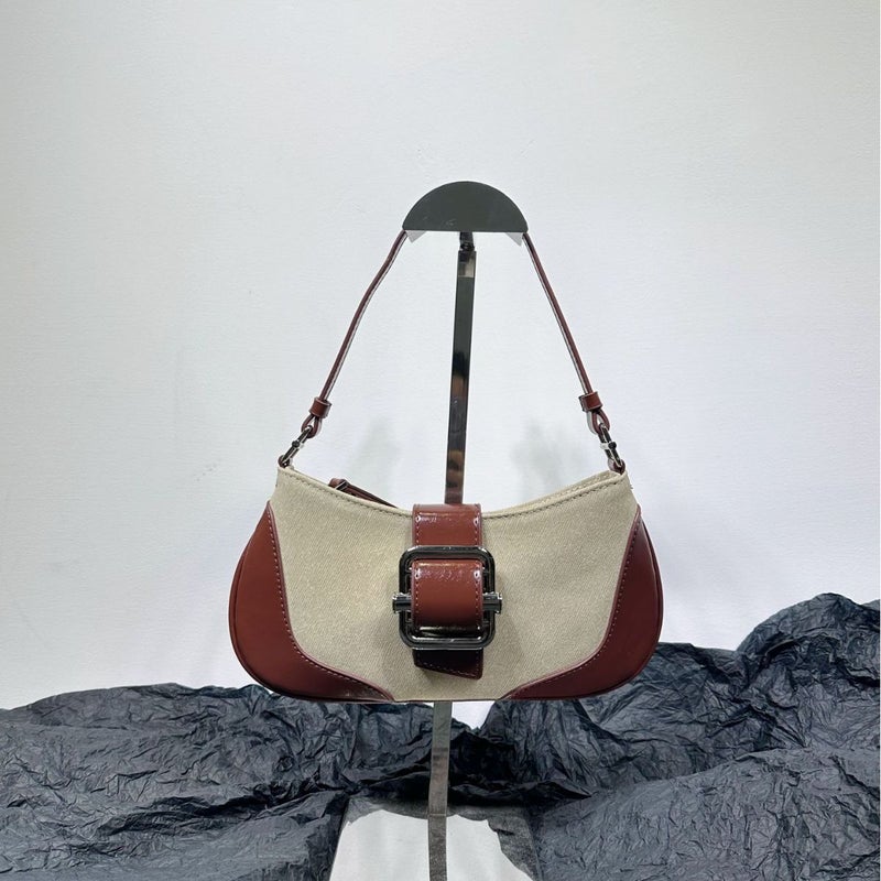Women'S Bag Style Niche Textured Baguette Bag Retro Underarm Bag Versatile Ins Shoulder Bag Patchwork Trendy - Image 5