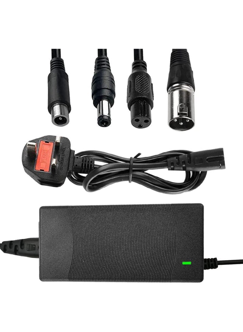 شاحن سكوتر كهربائي 42 فولت 2 أمبير سريع الشحن، مزود بـ 5 وصلات متعددة، مقاوم للماء مع حماية من الشحن الزائد، متوافق مع سكوتر شاومي M365 والعديد من السكوترات الكهربائية (مع مؤشر ضوئي) - Image 1