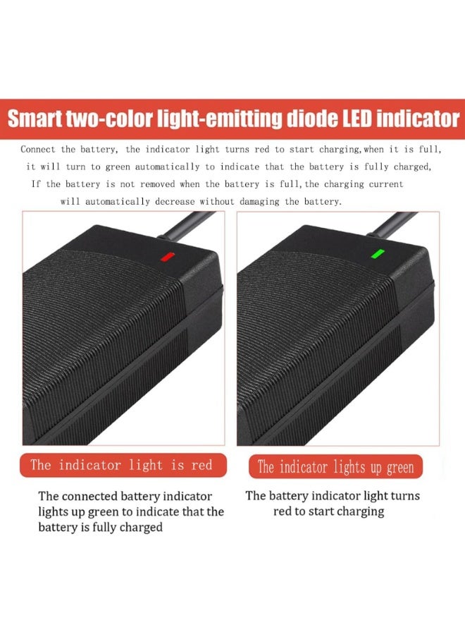 شاحن سكوتر كهربائي 42 فولت 2 أمبير سريع الشحن، مزود بـ 5 وصلات متعددة، مقاوم للماء مع حماية من الشحن الزائد، متوافق مع سكوتر شاومي M365 والعديد من السكوترات الكهربائية (مع مؤشر ضوئي) - Image 3