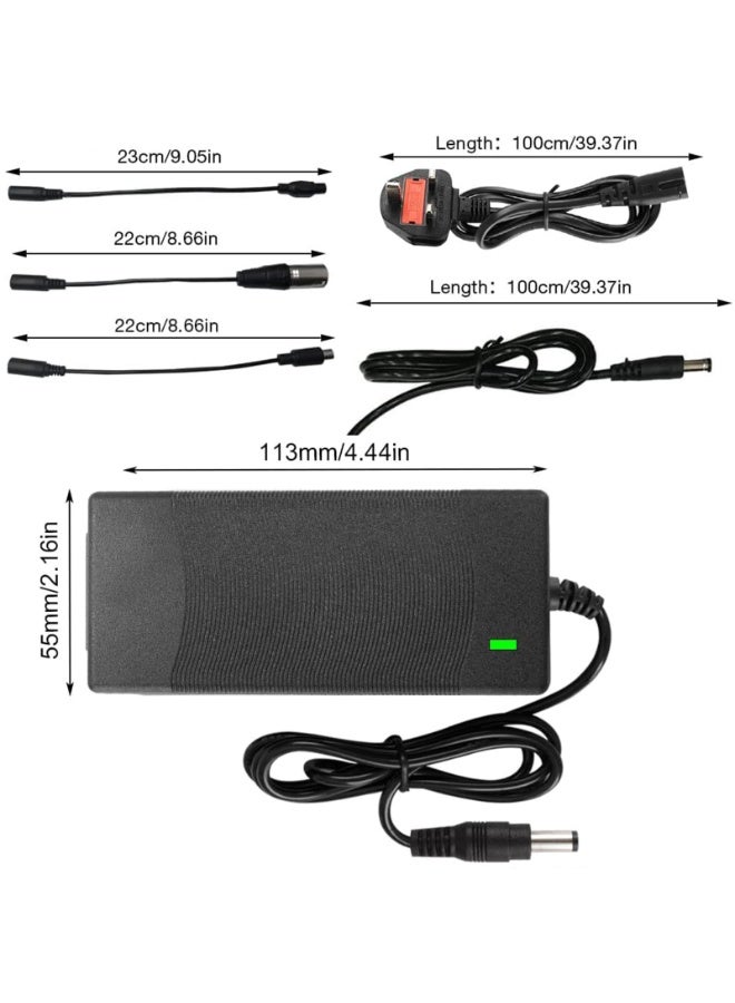 شاحن سكوتر كهربائي 42 فولت 2 أمبير سريع الشحن، مزود بـ 5 وصلات متعددة، مقاوم للماء مع حماية من الشحن الزائد، متوافق مع سكوتر شاومي M365 والعديد من السكوترات الكهربائية (مع مؤشر ضوئي) - Image 2