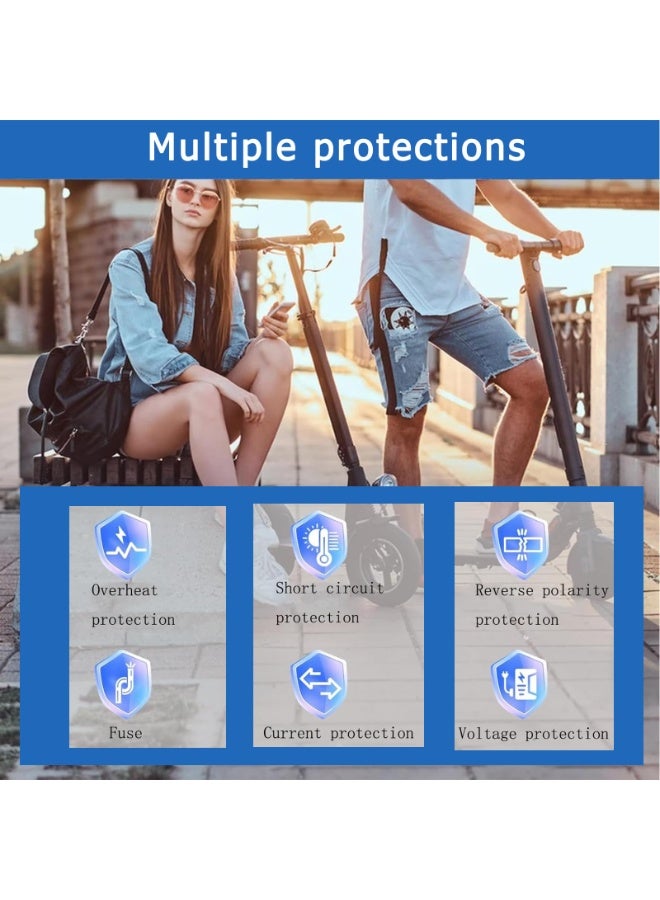 شاحن سكوتر كهربائي 42 فولت 2 أمبير سريع الشحن، مزود بـ 5 وصلات متعددة، مقاوم للماء مع حماية من الشحن الزائد، متوافق مع سكوتر شاومي M365 والعديد من السكوترات الكهربائية (مع مؤشر ضوئي) - Image 4