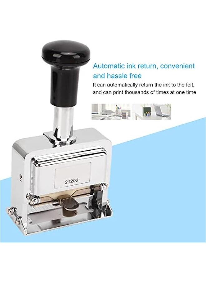 Generic - Number Stamp - 12 Digit Self Inking Automatic Numbering Stamp, Clearly Coded Zinc Alloy Numbering Machine with Handle for Document Identification Number, Date, Serial Number, Tickets - Image 1