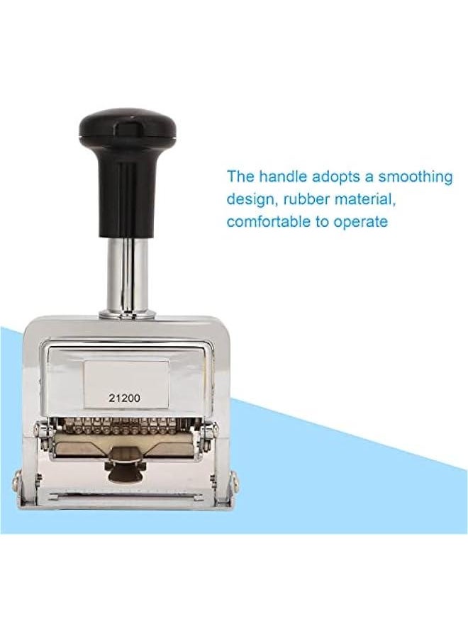 Generic - Number Stamp - 12 Digit Self Inking Automatic Numbering Stamp, Clearly Coded Zinc Alloy Numbering Machine with Handle for Document Identification Number, Date, Serial Number, Tickets - Image 1