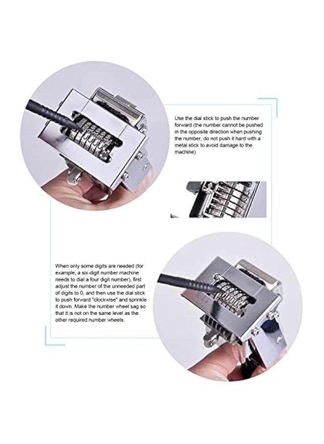 Generic - Number Stamp - 12 Digit Self Inking Automatic Numbering Stamp, Clearly Coded Zinc Alloy Numbering Machine with Handle for Document Identification Number, Date, Serial Number, Tickets - Image 1