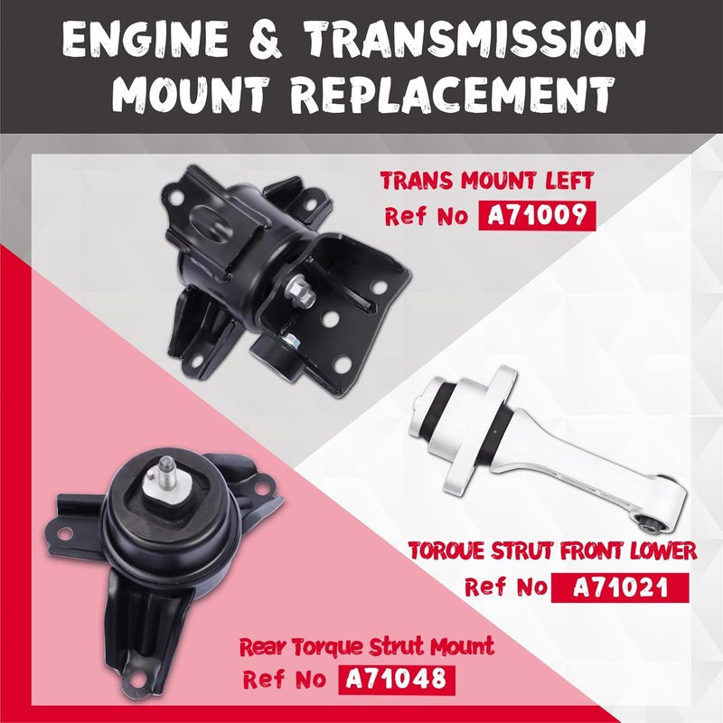 QRYIPPDM Engine Motor & Transmission Mount for 2010-2013 Hyundai Tucson & 2011-2013 Kia Sportage 2.0L 2.4L - Image 2