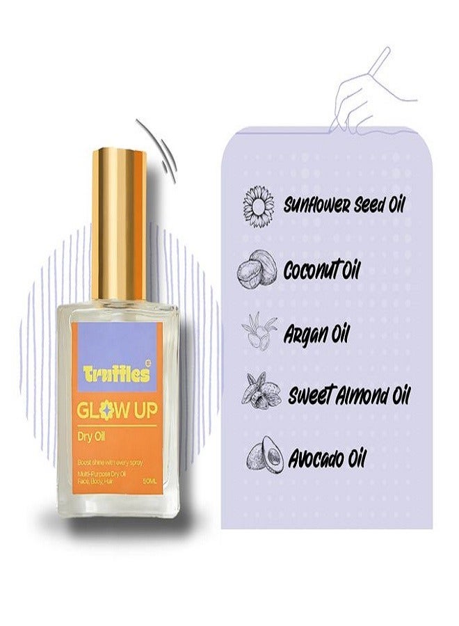 Truffles Glow Up Dry Oil for Face and Hair and Body With Vanilla Scent - Image 3