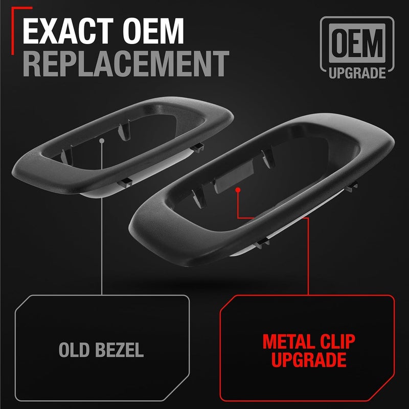 T1A Tailgate Handle Latch w/Improved Bezel Trim with Rod Clips - Upgraded Metal Handle Compatible with 1999-2007 Chevy Silverado GMC Sierra 1500 2500 3500 - OEM 15997911, 15228539, 15228541, 15228540 - Image 3