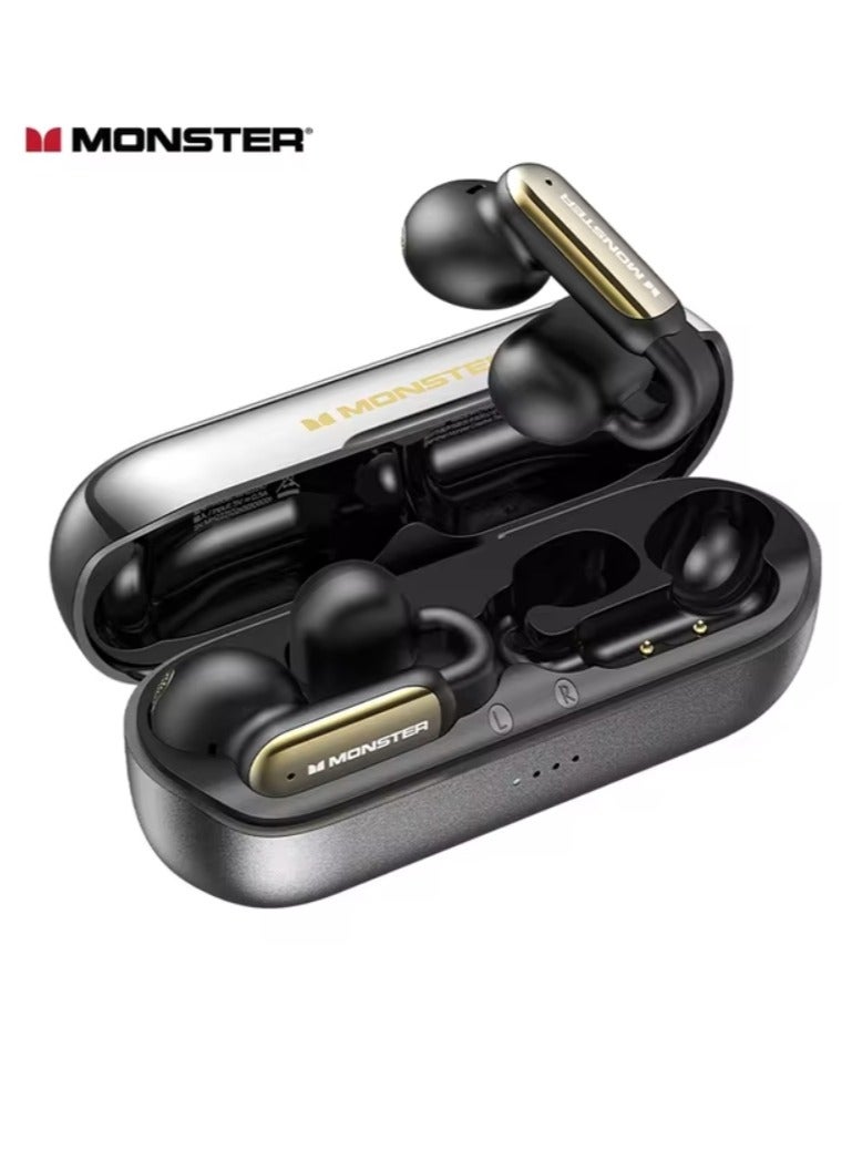 Monster Monster Open-Ear Wireless Earbuds AC601, Bluetooth 5.4 Clip-On Headphones with ENC Noise Cancellation, IPX5 Waterproof, 32H Battery, Hi-Fi Sound with PVK Diaphragm, Touch Control for Workout/Gym/Running  - Image 1