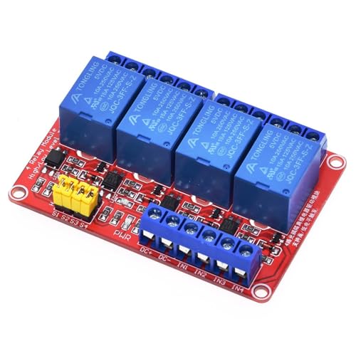 amiciSmart 4 Channel 5V Relay Module Shield with Optocoupler, High and Low Level Trigger Relay Board for Arduino, and Microcontrollers - Perfect for DIY Smart Home Automation - Image 1