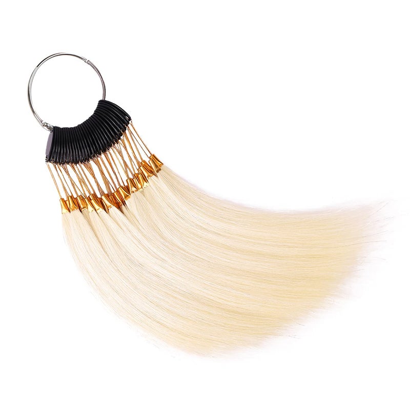 Hair Swatches for Testing Color  30 Pcs Hair Swatches 100 Remy Human Hair Color Rings Swatches Testing Color Samples for Salon 8 InchLight Blonde