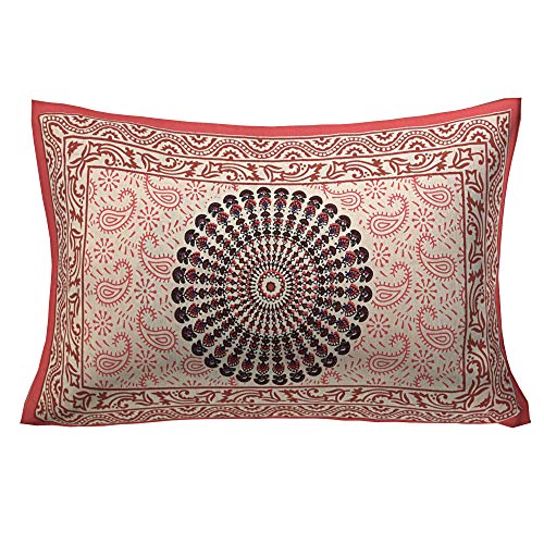 EarlyMart Comfort Rajasthani Jaipuri Traditional Sanganeri Printed 144 TC Cotton Single Size Bed Bedsheet with 1 Pillow Cover - Multicolor - Image 2