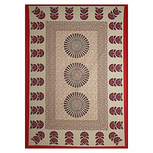 EarlyMart Comfort Rajasthani Jaipuri Traditional Sanganeri Printed 144 TC Cotton Single Size Bed Bedsheet with 1 Pillow Cover - Multicolor - Image 3