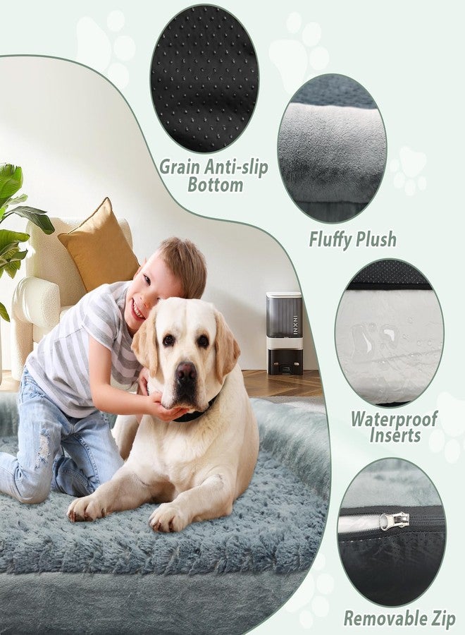 MODCART Orthopedic Dog Bed for Large Dog,Memory Foam XL Extra Large Cat Bed with Stickable Design Waterproof Pet Couch Bed with Washable Removable Cover(44 in,Darkgrey) - Image 4