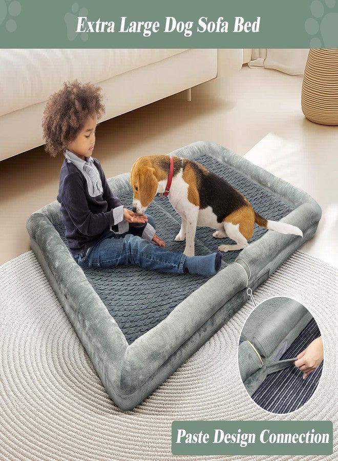 MODCART Orthopedic Dog Bed for Large Dog,Memory Foam XL Extra Large Cat Bed with Stickable Design Waterproof Pet Couch Bed with Washable Removable Cover(44 in,Darkgrey) - Image 5