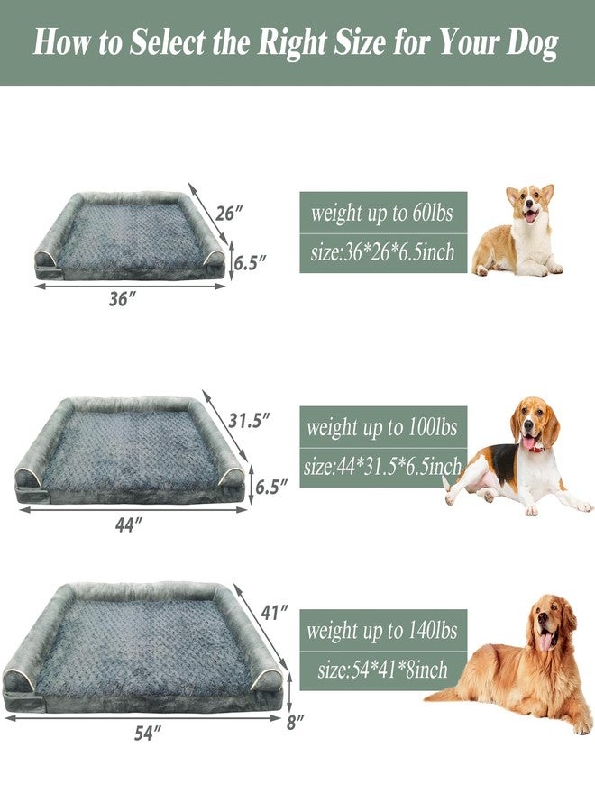 MODCART Orthopedic Dog Bed for Large Dog,Memory Foam XL Extra Large Cat Bed with Stickable Design Waterproof Pet Couch Bed with Washable Removable Cover(44 in,Darkgrey) - Image 2