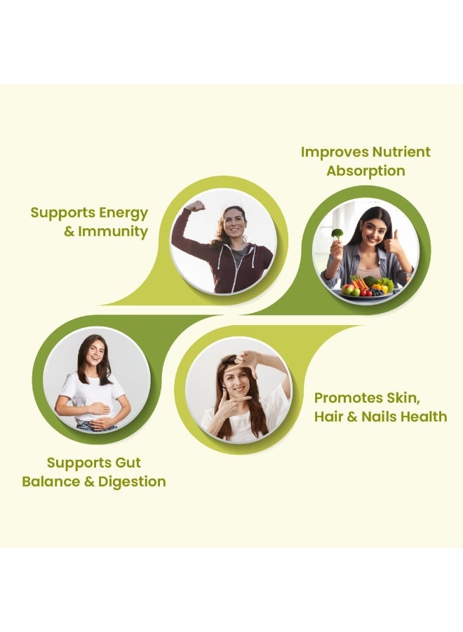 ZEROHARM Multivitamin+Probiotics for Men & Women | Plant-Based Daily Supplement with 25 Probiotic Strains | Boosts Immunity, Energy & Digestion | Whole Food Multivitamins & Minerals | 60 Veg Capsules - Image 3
